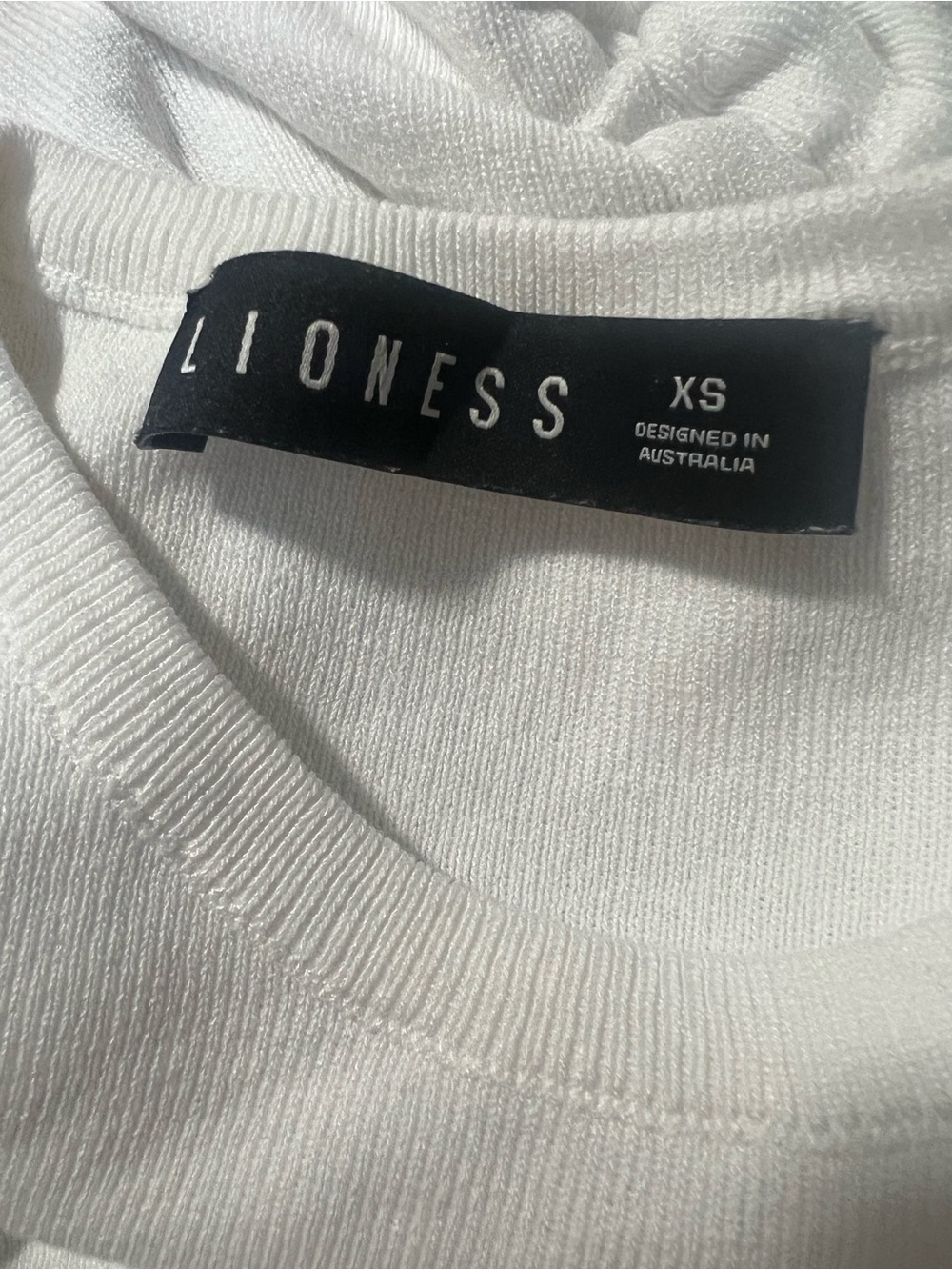 LIONESS Military Minds Mini Dress White Fitted Cinch Tie Dress - Picture 11 of 12